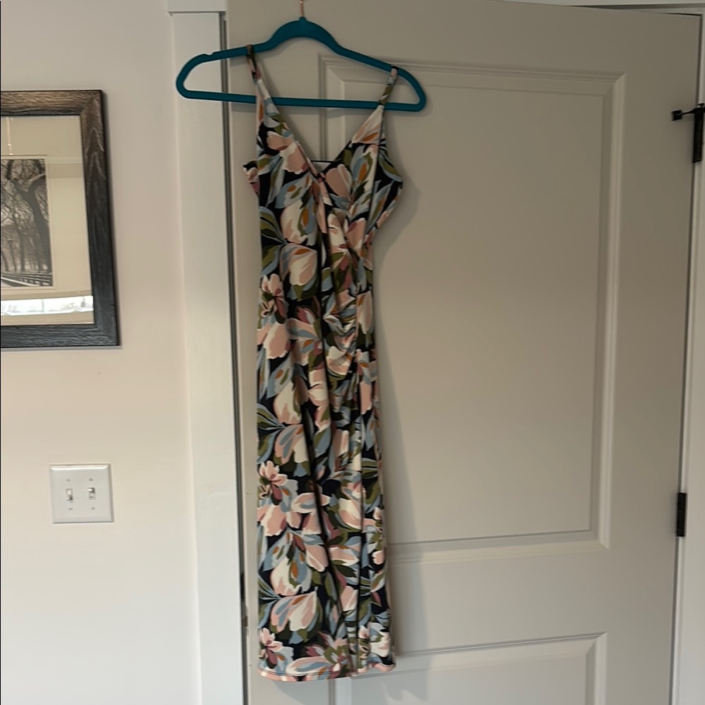 Pink and Black Spaghetti Strap Maxi Sundress for Weddings